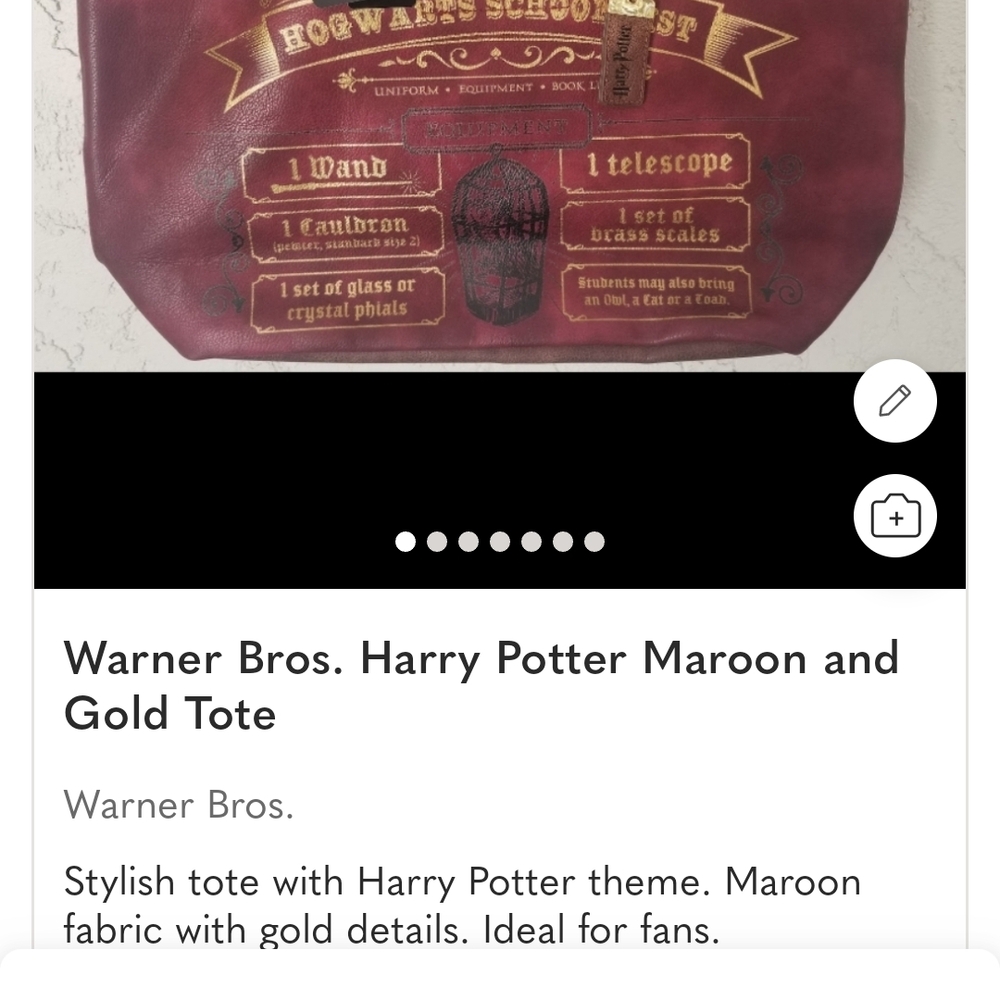Warner Bros. Harry Potter Maroon and Gold Tote - Picture 12 of 12